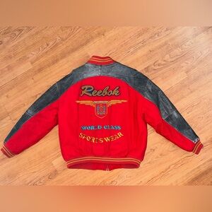 Vintage REEBOK bomber Jacket Leather Shell size medium